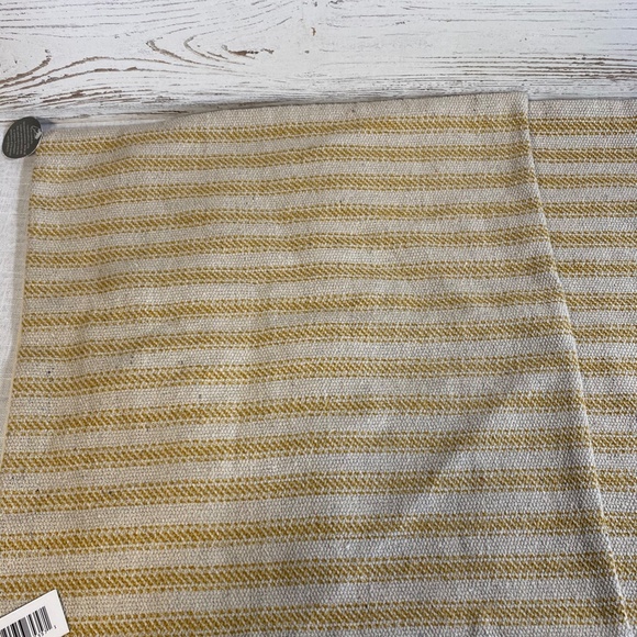 Yellow Ticking Stripe Decorative Pillow Cover 20x20 Zipper Closure Rizzy Home - Picture 11 of 11